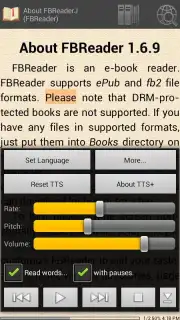FBReader TTS+ Plugin captura 1