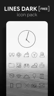 Lines Dark - Icon Pack captura 3