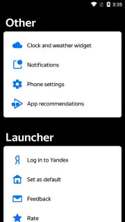 Yandex Launcher captura 2