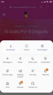 Samsung Internet Browser captura 1