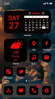 Wow Red Black Theme, Icon Pack captura 8