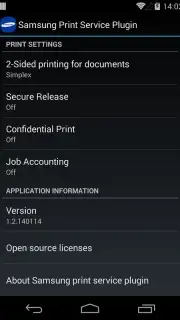 Samsung Print Service Plugin captura 1