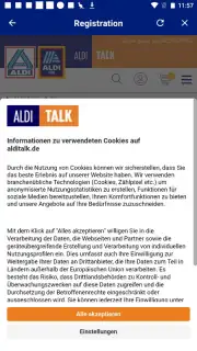 ALDI TALK Registration captura 1