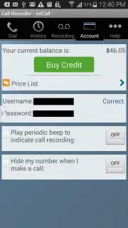 Call Recorder - IntCall captura 2